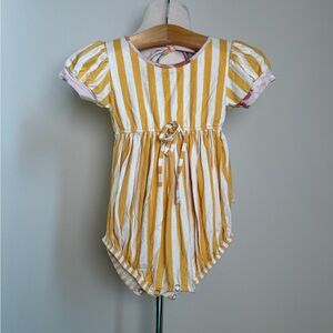 Striped Yellow and White Baby Romper